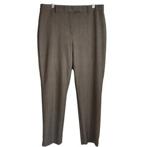 Talbots High Waist Straight Leg Pants Glen Plaid Sz 12 Brown Tan Career Preppy